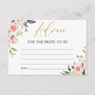 Carte D'accompagnement Boho pêche rose pâle conseil floral pour la mariée