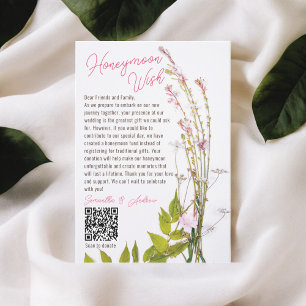 Carte D'accompagnement Boho photo fleur sauvage souhaitant bien mariage Q
