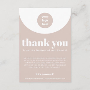 Carte D'accompagnement Boho Pink Merci Pour Commander Petites Entreprises