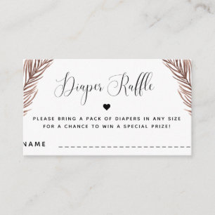 Carte D'accompagnement Boho Plante Coeur Baby shower d'été Déchets Raffle