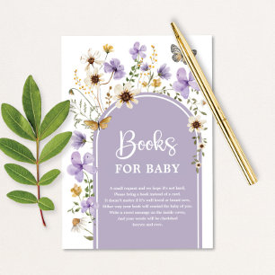 Carte D'accompagnement Boho Purple Fleur sauvage Meadow Livres pour bébé