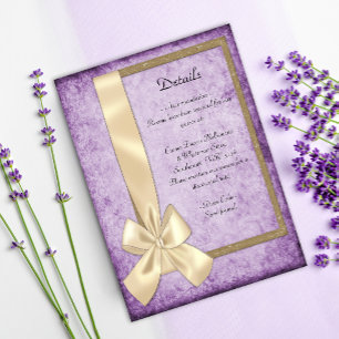 Carte D'accompagnement Boho Purple Rustic Détails du Mariage