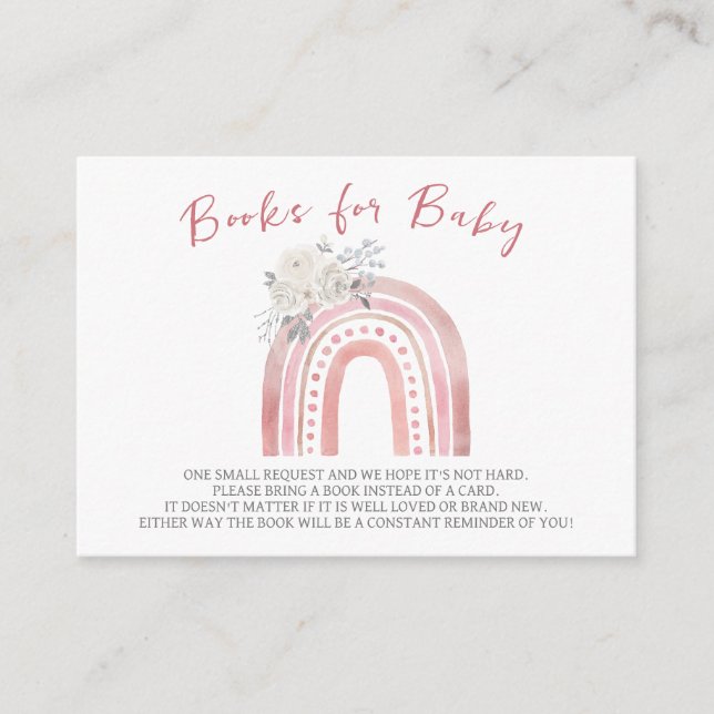 Carte D'accompagnement Boho Rainbow Baby shower, Livres pour bébé (Devant)