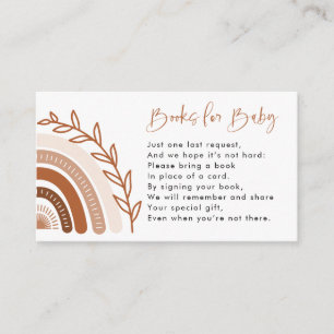 Carte D'accompagnement Boho Rainbow Book Request Card, Livres pour bébé