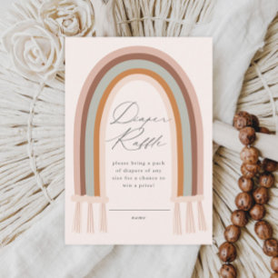 Carte D'accompagnement Boho Rainbow Earth Tone Baby shower Diaper Raffle