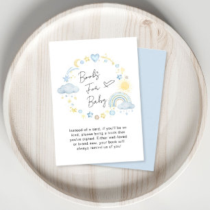 Carte D'accompagnement Boho Rainbow Watercolor Bleu Livres Pour Baby show