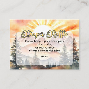 Carte D'accompagnement Boho Ray of Sunshine Mountains Diaper Raffle