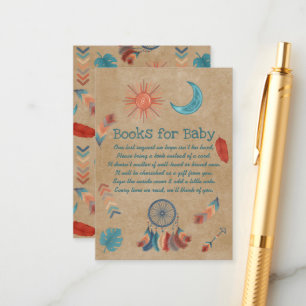 Carte D'accompagnement Boho Retro Sun Moon Baby shower Livres pour bébé