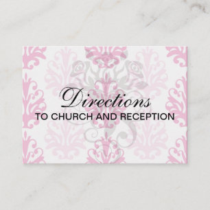 Carte D'accompagnement Boho rose et rose foncé chic damask