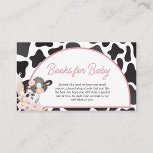 Carte D'accompagnement Boho rose Highland Cow Baby showers Livres pour bé