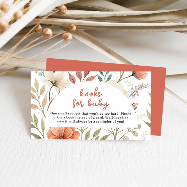 Carte D'accompagnement Boho rose Rustic Fleur sauvage Livres pour Baby Gi (Créateur téléchargé)