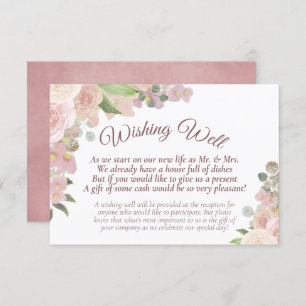 Carte D'accompagnement Boho rose rustique Mariage Floral