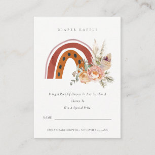 Carte D'accompagnement Boho rouille Floral Arc-en-ciel Baby shower rouill