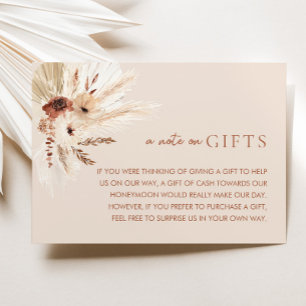 Carte D'accompagnement Boho Rust Terracotta Mariage Souhaiter bien Cadeau