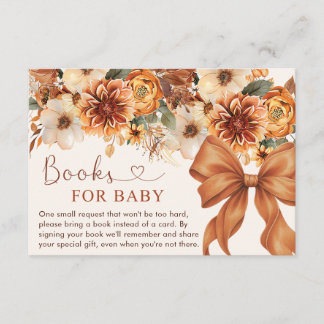 Carte D'accompagnement Boho Rustic Fall Floral Baby shower Party
