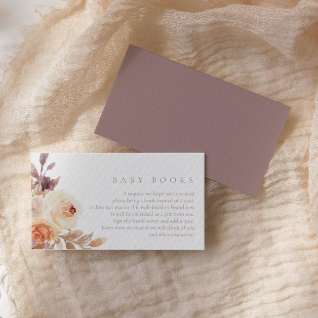 Carte D'accompagnement Boho Rustic Fall Floral Livres Pour Bébé (Créateur téléchargé)