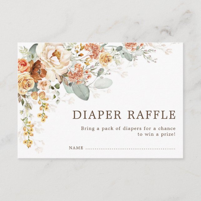 Carte D'accompagnement Boho Rustique Chute Brûlé Orange Feuillette Floral (Devant)