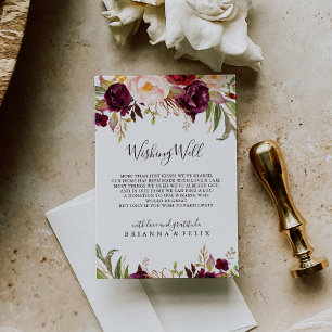 Carte D'accompagnement Boho Rustique Coloré Mariage Floral Wishing well