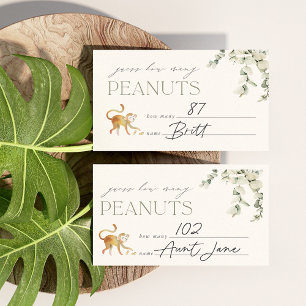 Carte D'accompagnement Boho Safari Baby shower Peanut Gueting Game Card