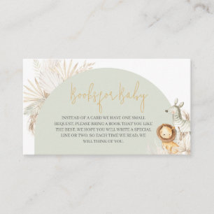 Carte D'accompagnement Boho Sage Green Safari Baby shower Livres pour béb
