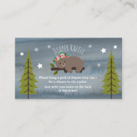 Boho Sleepy Bear Stars Diaper Raffle