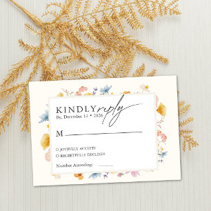 Carte D'accompagnement Boho Spring Jardin botanique Fleur sauvage