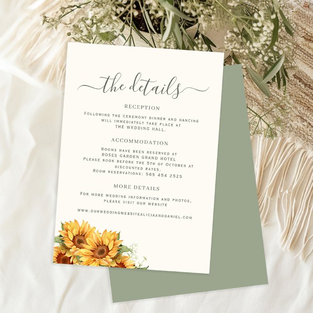 Carte D'accompagnement Boho summer floral garden wedding guest details (Créateur téléchargé)