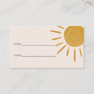 Carte D'accompagnement Boho Sun Baby shower Devine Combien