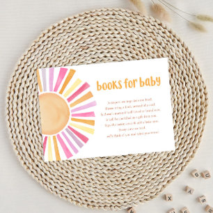 Carte D'accompagnement Boho sunshine fille livres de baby shower pour béb