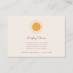 Carte D'accompagnement Boho Sunshine Genre Neutre Affichage douche Enclo