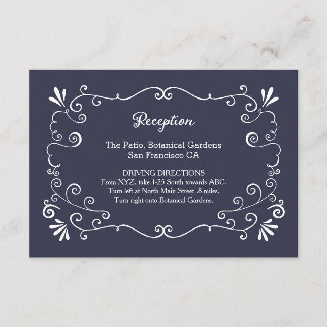 Carte D'accompagnement Boho Swirls (Couleur modifiable) Mariage Insertion (Devant)