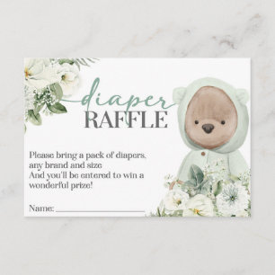 Carte D'accompagnement Boho Teddy Bear Bearly Wait Baby Diaper Raffle