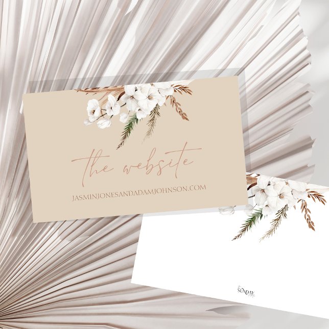 Carte D'accompagnement Boho Terracotta Beige séché Floral Site Mariage (Boho Terracotta Beige Dried Floral Wedding Website Enclosure Card)