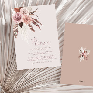 Carte D'accompagnement Boho Terracotta Mariage floral neutre séché