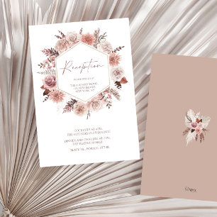 Carte D'accompagnement Boho Terracotta Neutral Floral Mariage