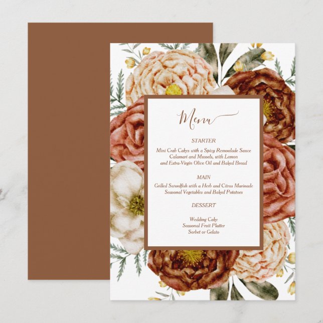 Carte D'accompagnement Boho Terracotta Neutre pour le Budget (Devant / Derrière)