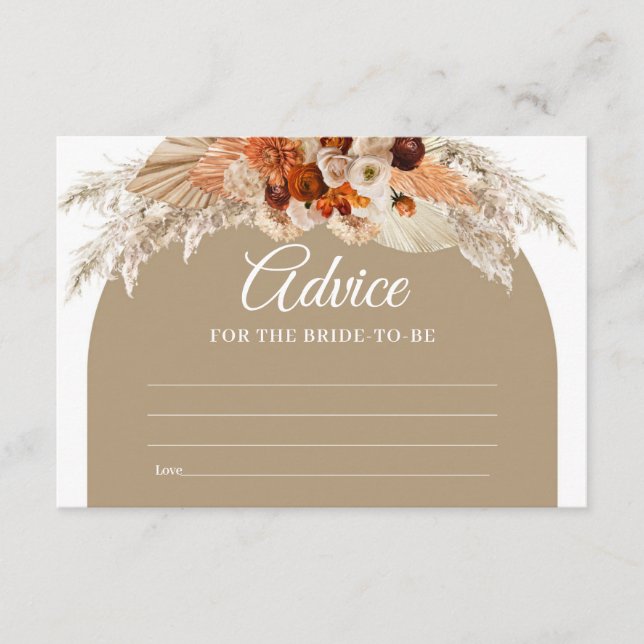 Carte D'accompagnement Boho Terracotta Pampas Conseil en herbe pour la ma (Devant)