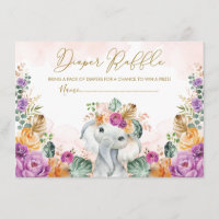 Boho Tropical Autumn Elephant Baby Diaper Raffle