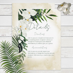 Carte D'accompagnement Boho Tropical Beach Watercolor Détails Mariage