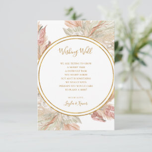 Carte D'accompagnement Boho Tropical Botanical   Mariage Wishing well