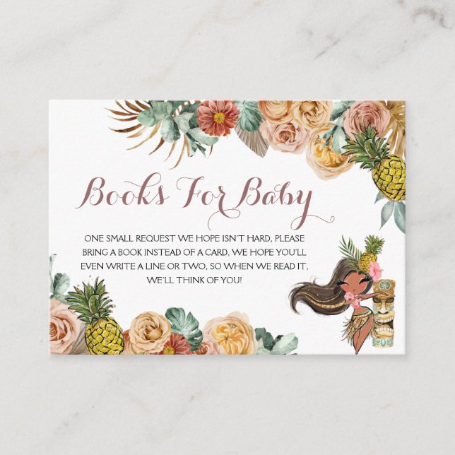 Carte D'accompagnement Boho Tropical Luau Livres pour Baby Encape Card (Devant)