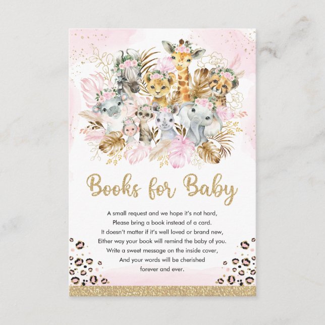 Carte D'accompagnement Boho Tropical Safari Shooks for Baby Girl (Devant)