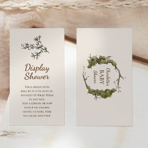 Carte D'accompagnement Boho Vintage Baby shower Floral douche