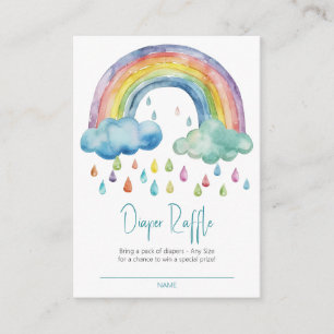 Carte D'accompagnement Boho Watercolor Rainbow Diaper Raffle