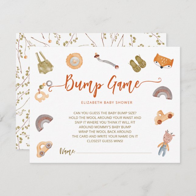 Carte D'accompagnement Boho Waterolor Baby shower de bosse de jeu Boîtier (Devant / Derrière)