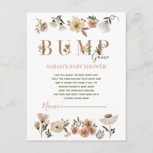 Carte D'accompagnement Boho Waterolor Floral Baby shower Bump Jeu