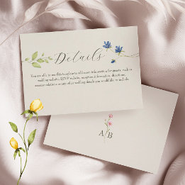 Carte D'accompagnement Boho Wildflower Wedding Details