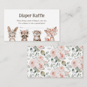 Carte D'accompagnement Boho Woodland Animaux Baby shower Déchets Raffle
