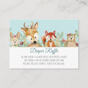 Carte D'accompagnement Boho Woodland Boy Deer Fox Bunny Déchets Raffin