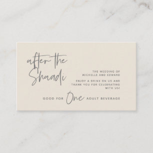 Carte D'accompagnement Boire un billet, Boissons pour adultes, après le S